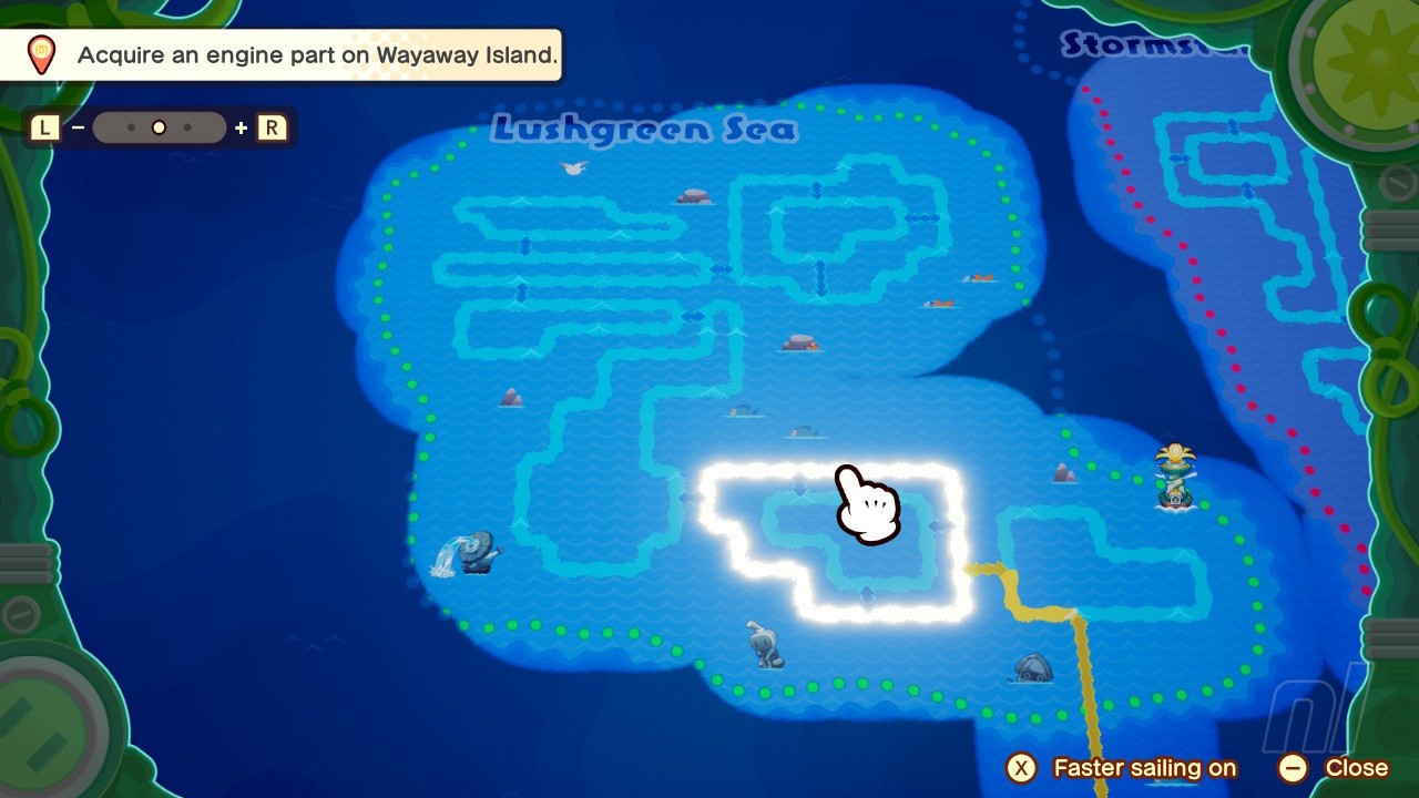 The player selects a new rail of ocean current.